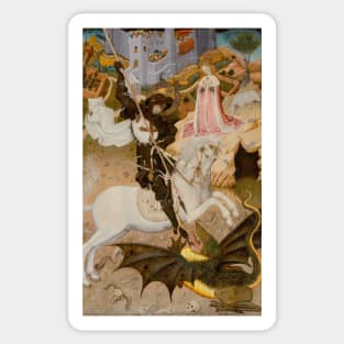 Saint George and the Dragon Medieval Painting Sticker